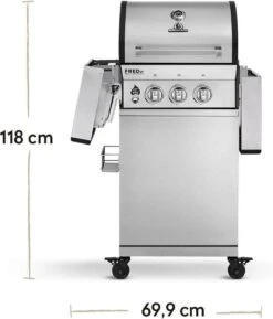 Burnhard Gas BBQ FRED JR. Deluxe - 2 Branders - Incl. Keramische Infraroodbrander & Afdekhoes - Deluxe -Keukenbenodigdheden Winkel 1027x1200 4
