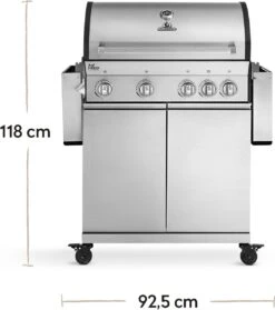 Burnhard Gas BBQ Big FRED Deluxe - 4 Branders - Incl. Keramische Infraroodbrander & Afdekhoes - Deluxe -Keukenbenodigdheden Winkel 1061x1200 1