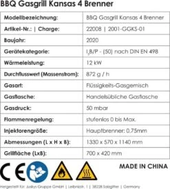 Kansas Gasgrill Barbecue - 4 Pits - RVS -Keukenbenodigdheden Winkel 1077x1200 4