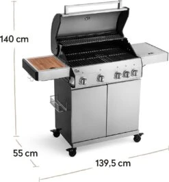 Burnhard Gas BBQ Big FRED Deluxe - 4 Branders - Incl. Keramische Infraroodbrander & Afdekhoes - Deluxe -Keukenbenodigdheden Winkel 1113x1200 5
