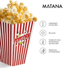 50 Duurzame Popcorn Bakjes (18x10cm) - Popcorn Zakjes Voor Filmavonden, Feestjes - Ook Geschickt Als Snoepbakje Of Feestzakje Voor Kinderen -Keukenbenodigdheden Winkel 1115x1200 4