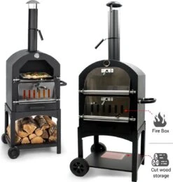 MaxxGarden Pizza Oven Buiten - Houtskool – Incl. Pizzasteen - 45x65x158cm -Keukenbenodigdheden Winkel 1146x1200 4