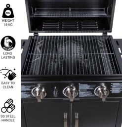 MaxxGarden Gas Barbecue - 3 Branders - Incl. Gratis BBQ Set -Keukenbenodigdheden Winkel 1154x1200 2