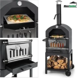 MaxxGarden Pizza Oven - Smoker Barbecue Op Hout, Houtskool Of Pellets - 45 X 65 X 158cm 14 MaxxGarden Pizza Oven - Smoker Barbecue Op Hout, Houtskool Of Pellets - 45 X 65 X 158cm -Keukenbenodigdheden Winkel 1175x1200