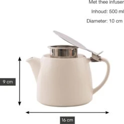 Point-Virgule - Theepot Met Thee Infuser - Mat - Gebroken Wit - 500ml -Keukenbenodigdheden Winkel 1196x1200 7