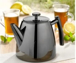 Vaja® Theepot Juliette Met Filter - Dubbelwandig -Theekan 1.0L - Glimmend Zwart -Keukenbenodigdheden Winkel 1200x1002 1