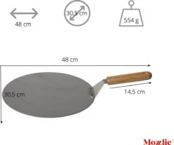Pizzaschep 30 Cm Voor Oven Of BBQ - Rond - RVS - Met Houten Handvat -Keukenbenodigdheden Winkel 1200x1007