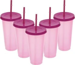 Herbruikbare Bekers Met Rietje En Deksel Van Plastic – Starbucks Design – Drinkbekers Met Rietje – Kleur Veranderende Beker – 5 Pack -Keukenbenodigdheden Winkel 1200x1031 2
