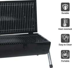 MaxxGarden BBQ - Houtskool Barbecue - Smoker Barbecue - Grilloppervlak (LxB) 38 X 52 Cm - Met Dubbel Grill Vlak - Zwart -Keukenbenodigdheden Winkel 1200x1132 1