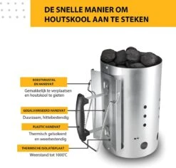 Kolen Starter GROOT - Brikettenstarter Met Veiligheidshandgreep - Snelstarter Voor Barbecue - BBQ Houtskool Starter -Keukenbenodigdheden Winkel 1200x1146