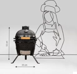 BluMill Kamado BBQ Egg - Kamado 13 Inch - Incl. Vlees Thermometer - Houtskoolbarbecues - Zwart - Ø 27cm -Keukenbenodigdheden Winkel 1200x1156 2