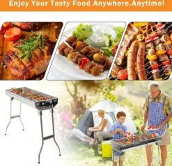 Uten - Houtskoolbarbecue - Opvouwbare Barbecue - Houtskoolbarbecues - Draagbare Camping Barbecue - 430 Roestvrij Staal Grill BBQ - 5-10 Persoon Tuin Buitenfeest - Zilver -Keukenbenodigdheden Winkel 1200x1162 4