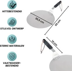 Nowad Pizzaschep RVS Rond - 30,5 Cm - PVC Handvat -Keukenbenodigdheden Winkel 1200x1179