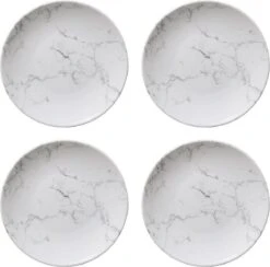 Orange85 Gebaksbordjes - Taart - 4 Stuks - Wit - 19cm - Marmer