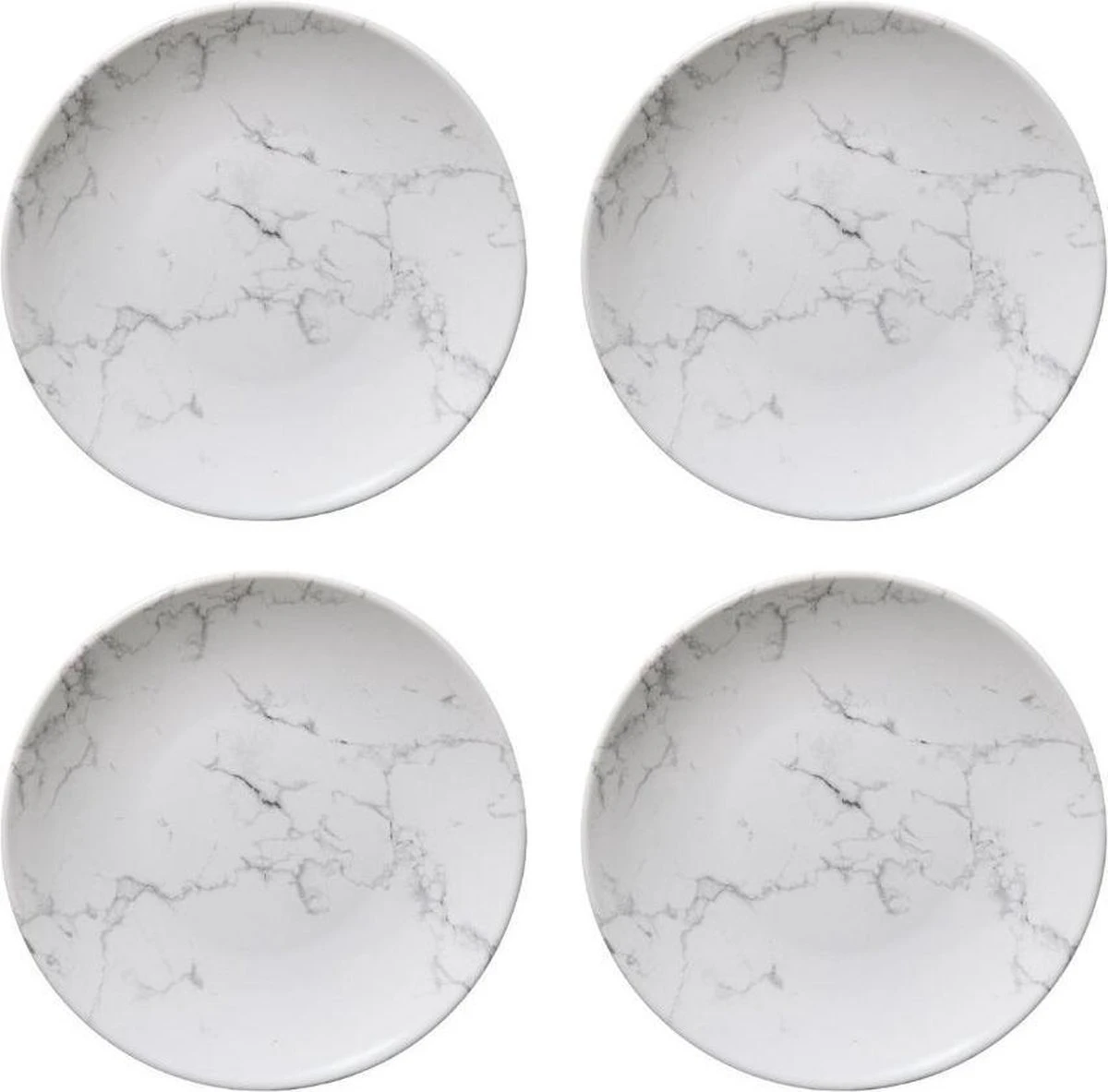 Orange85 Gebaksbordjes - Taart - 4 Stuks - Wit - 19cm - Marmer 1 Orange85 Gebaksbordjes - Taart - 4 Stuks - Wit - 19cm - Marmer