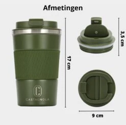 Castagnola Design RVS Koffiebeker To Go - Groen - 380ml - Thermosbeker - Theebeker -Keukenbenodigdheden Winkel 1200x1191 1