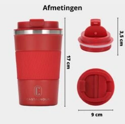 Castagnola Design RVS Koffiebeker To Go - Rood - 380ml - Thermosbeker - Theebeker -Keukenbenodigdheden Winkel 1200x1191 2