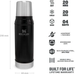Stanley The Legendary Classic Bottle 0,75L - Thermosfles - Matte Black -Keukenbenodigdheden Winkel 1200x1196 1