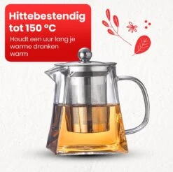 Procidi® Glazen Theepot Met Filter - Theekan Met Infuser - Dubbelwandig Borosilicaat Glas - Thee Thermoskan - Koffiekan 950 ML - Teapot -Keukenbenodigdheden Winkel 1200x1197 10
