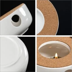 ConBlom Keramische Theepot, Warmer, Theewarmer, Koffiewarmer, Stoofje, Met Kurk-stoofje, Theepot Basis, Theefornuis, Melkwarmer Voor Thuis, Café, Theemelk (zonder Kaars En Theepot) -Keukenbenodigdheden Winkel 1200x1199 10