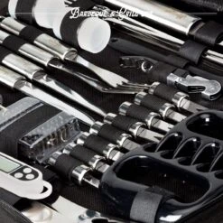 Mountain Jack® 40-Delige Luxe BBQ Grill Accessoires Set In Roestvrij Staal – Barbecue Gereedschap – Tangenset, Vlees Thermometer, Vleestang, Borstel, Spiezen, Vleesmes, Vleesvork -Keukenbenodigdheden Winkel 1200x1199 4