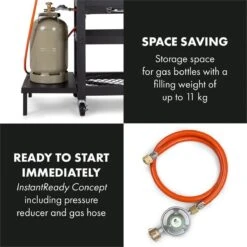 Klarstein Kingsville Double Barbecue - Houtskool- En Gasbarbecue - Smoker BBQ - Inclusief Deksels En Thermometer - Met 2 Roosters - Zwart -Keukenbenodigdheden Winkel 1200x1200 1027