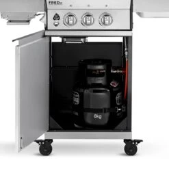 Burnhard Gas BBQ FRED JR. Deluxe - 2 Branders - Incl. Keramische Infraroodbrander & Afdekhoes - Deluxe -Keukenbenodigdheden Winkel 1200x1200 1074