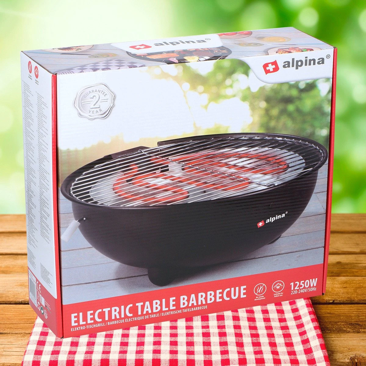 Alpina Elektrische BBQ - Tafel-Barbecue - Geen Rook - Binnen Barbecueën - 1250W - Ø 30 Cm - Zwart 5 Alpina Elektrische BBQ - Tafel-Barbecue - Geen Rook - Binnen Barbecueën - 1250W - Ø 30 Cm - Zwart - Afbeelding 5