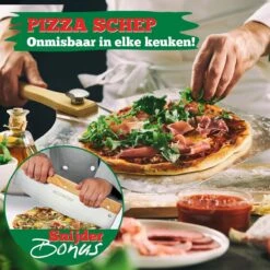 Ecowize Pizzaschep Voor BBQ En Oven - Aluminium Pizzaspatel Vierkant 30cm Met Inklapbaar Handvat - Met Extra Professionele Pizzasnijder -Keukenbenodigdheden Winkel 1200x1200 254