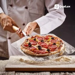 Qualux Pizzaschep Tweedelig – Pizzaschep Voor BBQ – Ophangbaar – Hout/rvs -Keukenbenodigdheden Winkel 1200x1200 273