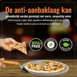 Inpro Pizzaschep RVS - Rond - Voor BBQ En Oven - Pizzaspatel - Taartschep - Houten Handvat - BBQ Gereedschap - Keukengerei - 30 Cm Diameter - Spatel -Keukenbenodigdheden Winkel 1200x1200 276