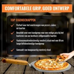 Inpro Pizzaschep RVS - Rond - Voor BBQ En Oven - Pizzaspatel - Taartschep - Houten Handvat - BBQ Gereedschap - Keukengerei - 30 Cm Diameter - Spatel -Keukenbenodigdheden Winkel 1200x1200 277