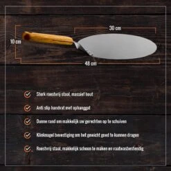 Inpro Pizzaschep RVS - Rond - Voor BBQ En Oven - Pizzaspatel - Taartschep - Houten Handvat - BBQ Gereedschap - Keukengerei - 30 Cm Diameter - Spatel -Keukenbenodigdheden Winkel 1200x1200 279