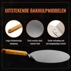 Inpro Pizzaschep RVS - Rond - Voor BBQ En Oven - Pizzaspatel - Taartschep - Houten Handvat - BBQ Gereedschap - Keukengerei - 30 Cm Diameter - Spatel -Keukenbenodigdheden Winkel 1200x1200 280