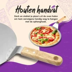 Nowad Pizzaschep RVS Rond Voor BBQ En Oven - 30,5 Cm - Pizzaspatel - Taartschep - Houten Handvat - Ophangbaar - Rond - Vaatwasbestendig - Keukenaccessoires -Keukenbenodigdheden Winkel 1200x1200 282