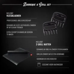 Mountain Jack® 40-Delige Luxe BBQ Grill Accessoires Set In Roestvrij Staal – Barbecue Gereedschap – Tangenset, Vlees Thermometer, Vleestang, Borstel, Spiezen, Vleesmes, Vleesvork -Keukenbenodigdheden Winkel 1200x1200 304