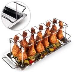 Blumtal BBQ Rek - Robuuste Roestvrijstalen Kippenpoot Rek - Voor 12 Poten - Kippengrillstandaard - Vaatwasmachinebestendig -Keukenbenodigdheden Winkel 1200x1200 321