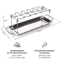 Blumtal BBQ Rek - Robuuste Roestvrijstalen Kippenpoot Rek - Voor 12 Poten - Kippengrillstandaard - Vaatwasmachinebestendig -Keukenbenodigdheden Winkel 1200x1200 322