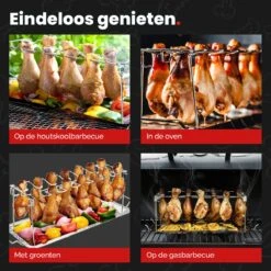 GrillX Kippenvleugelhouder - Kiphouder Voor BBQ & Oven - RVS - BBQ Accesoires -Keukenbenodigdheden Winkel 1200x1200 331