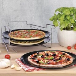 Merkloos Pizzaplaat Bakset Met 3 Bakplaten 16 X 31 Cm- Pizza Rek 3-delig - Pizzabakset Met Standaard/rek -Keukenbenodigdheden Winkel 1200x1200 344