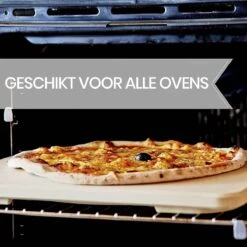 Buxibo 2in1 Pizzasteen - Voor BBQ & Oven - Inclusief Serveer Plank - Pizzabord/Pizzaplank - 30.5 X 38.1 X 1.4 Cm -Keukenbenodigdheden Winkel 1200x1200 348