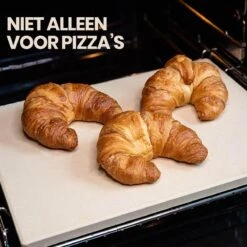 Buxibo 2in1 Pizzasteen - Voor BBQ & Oven - Inclusief Serveer Plank - Pizzabord/Pizzaplank - 30.5 X 38.1 X 1.4 Cm -Keukenbenodigdheden Winkel 1200x1200 350