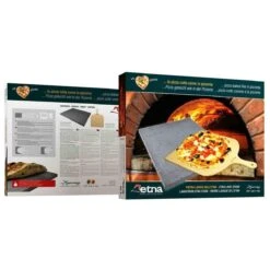ETNA Pizza Set - Grote Pizzasteen & GRATIS Pizzaschep - 30 Cm X 38 Cm - Echt Italiaanse Pizzasteen - Broodbaksteen - BBQ Pizzasteen - Gemaakt Van Lavasteen Uit De Etna - Non-stick - Eppicotispai -Keukenbenodigdheden Winkel 1200x1200 369