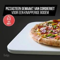 Gadgy Pizzasteen Met Pizzaschep – Cordieriet Voor Knapperige Pizzabodem – Pizzasteen Voor BBQ, Oven Of Kamado - Pizzaspatel - Pizza Set -Keukenbenodigdheden Winkel 1200x1200 402