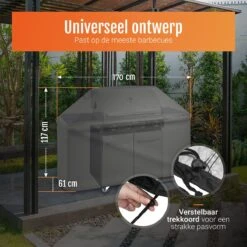 GrillX Barbecue Hoes - 170 X 61 X 117cm - BBQ Hoes Waterdicht - Beschermhoes Inclusief Trekkoord - BBQ Accesoires -Keukenbenodigdheden Winkel 1200x1200 475