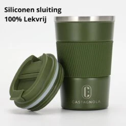 Castagnola Design RVS Koffiebeker To Go - Groen - 380ml - Thermosbeker - Theebeker -Keukenbenodigdheden Winkel 1200x1200 561