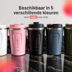 Triple J® Koffiebeker To Go - Thermosbeker - BPA & Lekvrij - 380ml - Groen -Keukenbenodigdheden Winkel 1200x1200 574