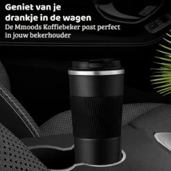 Mmoods Thermosbeker Voor Koffie En Thee 380ml - Koffiebeker To Go - Reisbeker Voor Auto - Herbruikbare Drinkfes Voor Warme En Koude Dranken - Ecologische Thermoskan Zwart Geschenk -Keukenbenodigdheden Winkel 1200x1200 584
