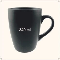 OTIX Koffiekopjes - Met Oor - Set Van 6 - Mat - Zwart - 340ml -Keukenbenodigdheden Winkel 1200x1200 645