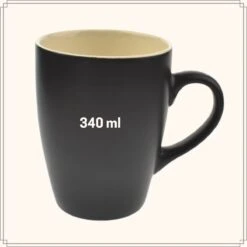 OTIX Koffiekopjes - Met Oor - Set Van 6 - Theekoppen - 340ml - Zwart - Keramiek -Keukenbenodigdheden Winkel 1200x1200 657